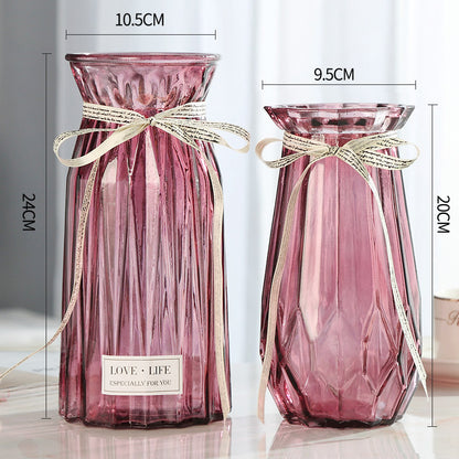 Set of 2 Clear Glass Vases – Hydroponic Plant &amp; Flower Display Decor