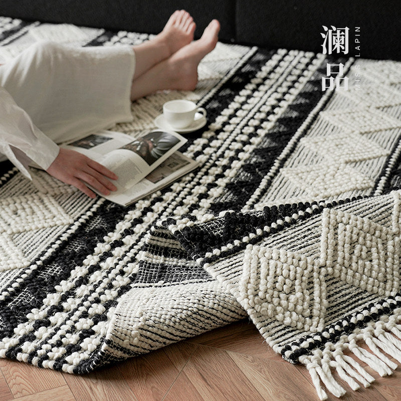 Handwoven Wool Rug – Dusk Mountain Natural Carpet for Living Room & Bedroom
