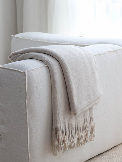 Wabi-Sabi Knitted Throw Blanket – Minimalist Sofa & Bed Decorative Cover