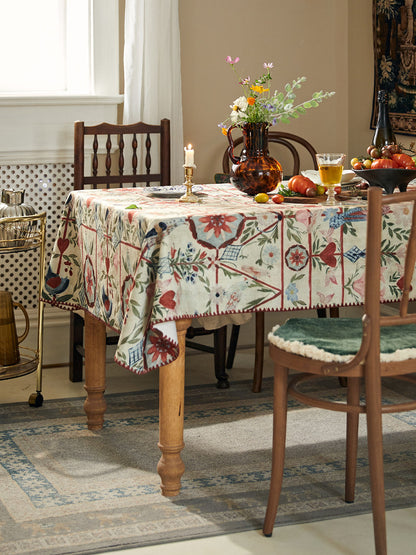 American Retro Floral Tablecloth – Vintage Pastoral Coffee Table Cover