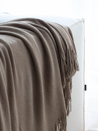 Wabi-Sabi Knitted Throw Blanket – Minimalist Sofa & Bed Decorative Cover