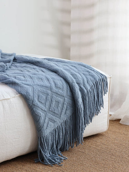 Neues gestricktes Bettfußtuch, Homestay-Hotel-Musterzimmer-Bettläufer, dekorative Sofadecke, Frühling-Herbst kostenloser Versand, Imitat Wolle