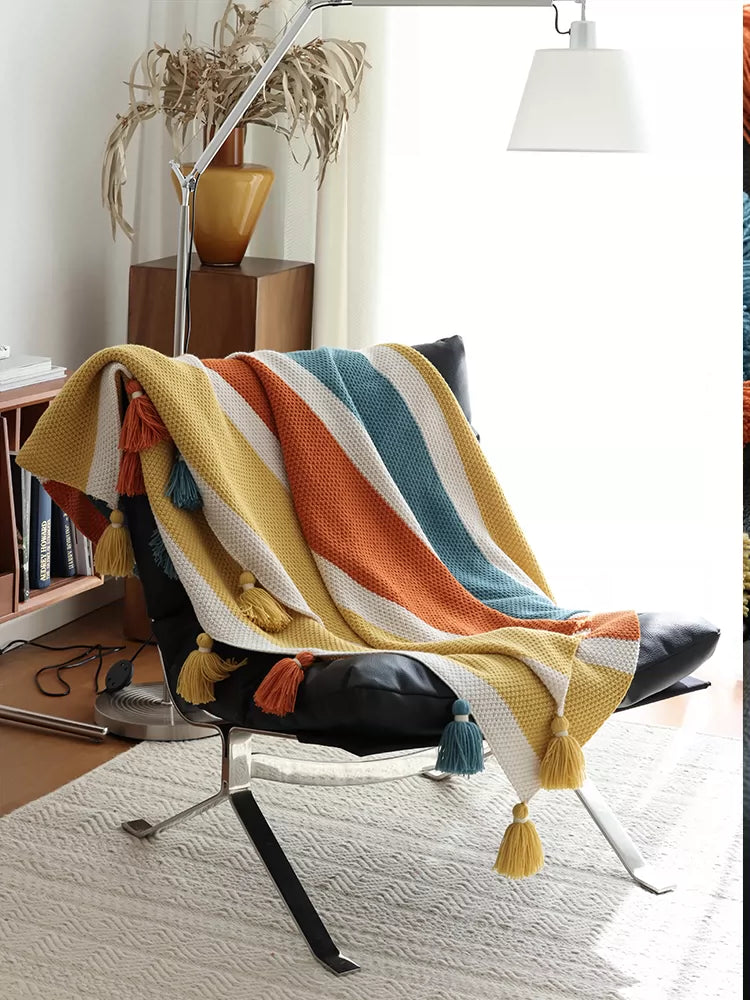Casual small blankets, nap blankets, ins, sofa blankets, dopamine shawls, knitted decorations, B&B towel blankets