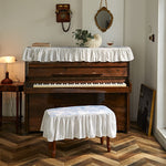 French Embroidered Piano Cover – Elegant Dustproof Piano & Stool Cover Set