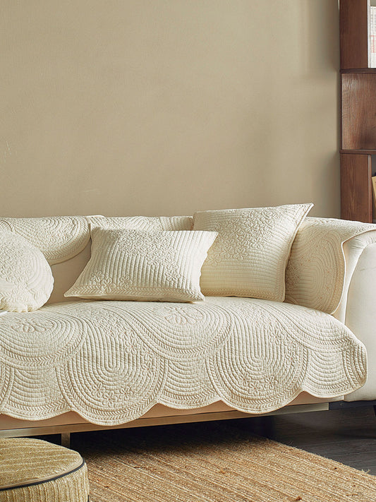Wabi-Sabi Washed Cotton Sofa Cover – Vintage Couch Throw & Seat Cover