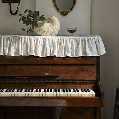 French Embroidered Piano Cover – Elegant Dustproof Piano & Stool Cover Set
