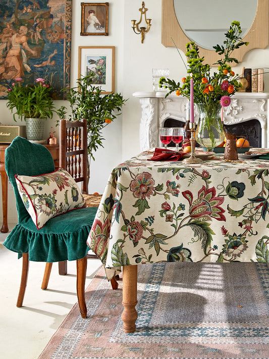 American Vintage Cotton Linen Tablecloth – Rustic Waterproof Dining Table Cover