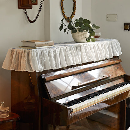 French Embroidered Piano Cover – Elegant Dustproof Piano & Stool Cover Set