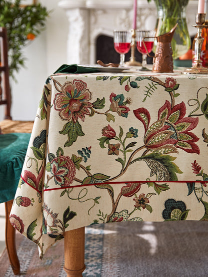 American Vintage Cotton Linen Tablecloth – Rustic Waterproof Dining Table Cover