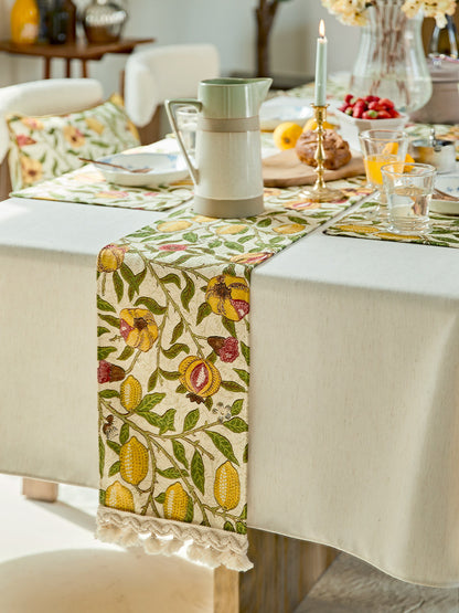 Burgundy European Tablecloth – Vintage Elegant Dining Table Cover