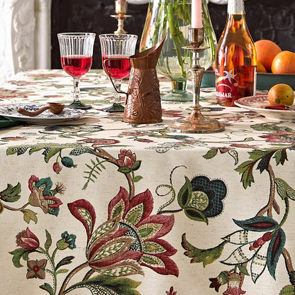 American Vintage Cotton Linen Tablecloth – Rustic Waterproof Dining Table Cover