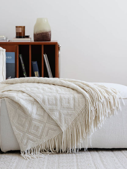 Neues gestricktes Bettfußtuch, Homestay-Hotel-Musterzimmer-Bettläufer, dekorative Sofadecke, Frühling-Herbst kostenloser Versand, Imitat Wolle