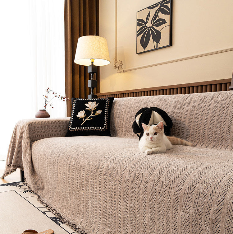 Chenille Sofa Cover – Cat Scratch Resistant Couch Protector for All Seasons