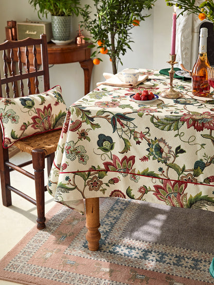 American Vintage Cotton Linen Tablecloth – Rustic Waterproof Dining Table Cover