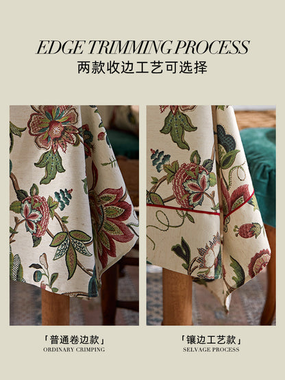 American Vintage Cotton Linen Tablecloth – Rustic Waterproof Dining Table Cover