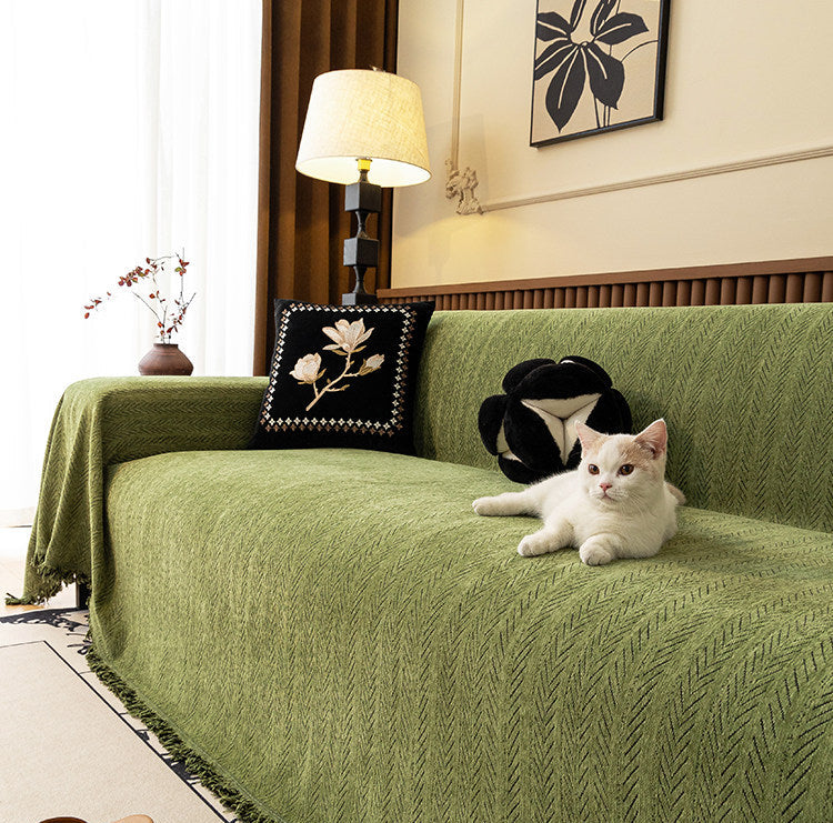 Chenille Sofa Cover – Cat Scratch Resistant Couch Protector for All Seasons