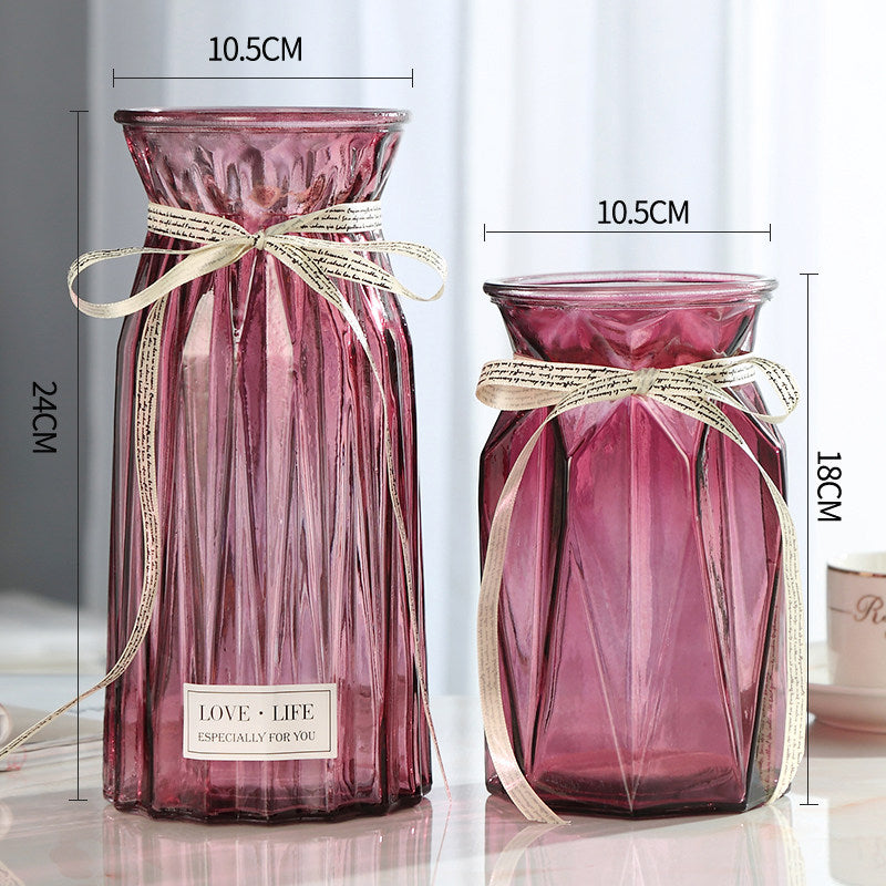 Set of 2 Clear Glass Vases – Hydroponic Plant &amp; Flower Display Decor