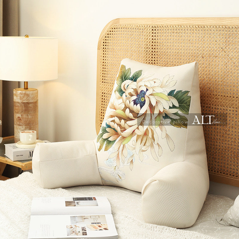 Chinese Style Bed Backrest Cushion – Large Soft Reading & Sofa Pillow